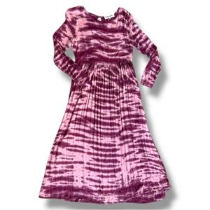 Anthropologie Dolan Eliska Rose Pink Tie Dye Midi Dress Size Small